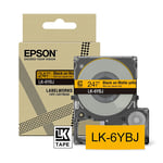 Epson LK-6YBJ matte tape zwart op geel 24 mm (origineel)