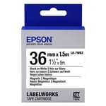 Epson LK-7WB2 magnetische tape zwart op wit 36mm (origineel)