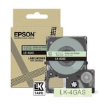 Epson LK-4GAS tape grijs op groen 12 mm (origineel)