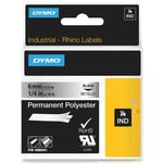 DYMO 1805441 IND Rhino tape permanent polyester zwart op metallic 6mm (origineel)