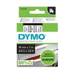 DYMO 45800 - 7m zwart op transparant / zelfklevend tape / D1 / 19mm (origineel)
