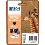 Epson T0711H inkt cartridge zwart ( 2 stuks T0711 ) origineel