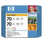 HP CB342A inkt cartridge licht grijs nr. 70 ( 2 stuks ) origineel
