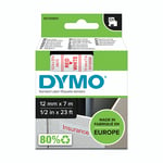 DYMO 45015 - 7m rood op wit / zelfklevend tape / D1 / 12mm (origineel)