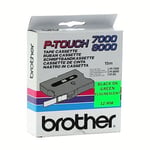 Brother TX-D31 tape zwart op neon groen 12mm (origineel)