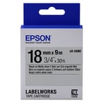 Epson LK-5SBE matte tape zwart op zilver 18mm (origineel)