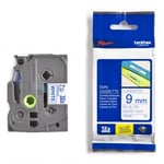 Brother TZe-223 - 8m blauw op wit / gelamineerd tape / 9mm (origineel)
