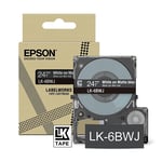 Epson LK-6BWJ matte tape wit op zwart 24 mm (origineel)