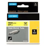 DYMO 18058 - 1,5m zwart op geel / IND Rhino tape / krimpkous / 19mm (origineel)