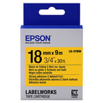 Epson LK-5YBW extra klevende tape zwart op geel 18mm (origineel)