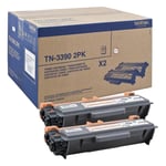 Brother TN-3390BK toner cartridge zwart hoge capaciteit 2 stuks (origineel)