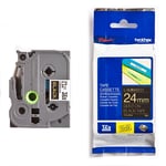 Brother TZe-354 - 8m goud op zwart / gelamineerd tape / 24mm (origineel)