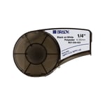 Brady M21-250-423 tape polyester | zwart op wit | 6,35mm x 6,40m