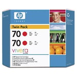 HP CB347A inkt cartridge rood nr. 70 ( 2 stuks ) origineel