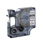 DYMO S0718160 / 18508 IND Rhino tape permanent polyester zwart op transparant 9mm (huismerk)