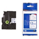 Brother TZe-FA3 - 3m blauw op wit / opstrijk tape voor stoffen/ 12mm (origineel)