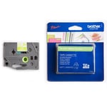Brother TZe-MQG35 - 5m wit op lime groen / mat gelamineerd tape / 12mm (origineel)