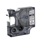 DYMO S0718240 / 18482 IND Rhino tape permanent polyester zwart op wit 9mm (huismerk)