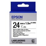 Epson LK-6WB2 magnetische tape zwart op wit 24mm (origineel)