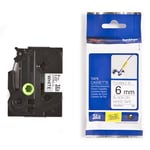 Brother TZe-FX211 - 8m zwart op wit / gelamineerd tape / flexi id / 6mm (origineel)