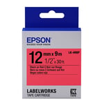 Epson LK-4RBP tape zwart op pastel rood 12mm (origineel)