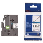 Brother HSe-211 krimpkous tape zwart op wit 6mm x 1,5m (origineel)