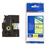 Brother TZe-C51 - 5m zwart op fluorescerend geel / gelamineerd tape / 24mm (origineel)