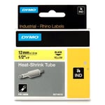 DYMO 18056 - 1,5m zwart op geel / IND Rhino tape / krimpkous / 12mm (origineel)