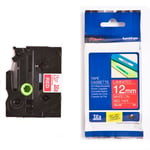Brother TZe-435 - 8m wit op rood / gelamineerd tape / 12mm (origineel)