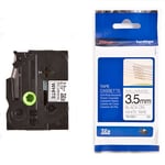 Brother TZe-N201 - 8m zwart op wit / niet-gelamineerd tape / 3.5mm (origineel)
