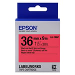 Epson LK-7RBP tape zwart op pastel rood 36mm (origineel)