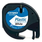 DYMO 91201 - 4m zwart op wit / LetraTag tape / 12mm (origineel)
