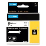 DYMO S0773830 / 1734523 IND Rhino tape permanent polyester zwart op wit 24mm (origineel)