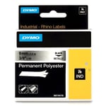 DYMO S0718170 / 18485 IND Rhino tape permanent polyester zwart op metallic 9mm (origineel)