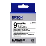 Epson LK-3WBW extra klevende tape zwart op wit 9mm (origineel)