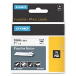 DYMO 1734524 - 3,5m zwart op wit / IND Rhino flexibel nylon tape / zelfklevend / 24mm (origineel)