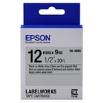 Epson LK-4SBE matte tape zwart op zilver 12mm (origineel)