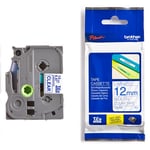 Brother TZe-133 - 8m blauw op transparant / gelamineerd tape / 12mm (origineel)