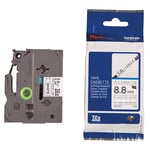 Brother HSe-221 krimpkous tape zwart op wit 9mm x 1,5m (origineel)