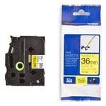 Brother TZe-FX661 - 8m zwart op geel / gelamineerd tape / flexi id / 36mm (origineel)