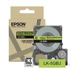 Epson LK-5GBJ matte tape zwart op groen 18 mm (origineel)