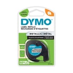 DYMO 91208 - 4m metaalkleurig zilver / LetraTag tape / 12mm (origineel)