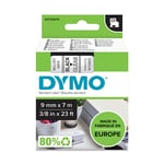 DYMO 40910 - 7m zwart op transparant / zelfklevend tape / D1 / 9mm (origineel)