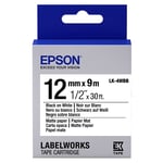 Epson LK-4WBB papier tape zwart op wit 12mm (origineel)