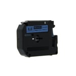 Brother MK521 - 8m zwart op blauw / niet-gelamineerd tape / 9mm (huismerk)