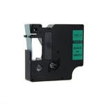 DYMO 45019 - 7m zwart op groen / zelfklevend tape / D1 / 12mm (huismerk)