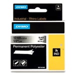 DYMO S0718180 / 18466 IND Rhino tape permanent polyester zwart op metallic 12mm (origineel)