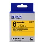 Epson LK-2YBP tape zwart op pastel geel  6mm (origineel)