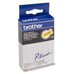Brother TC-601 - 7.7m zwart op geel / gelamineerd tape / 12mm (origineel)