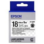 Epson LK-5TBN tape zwart op transparant 18mm (origineel)